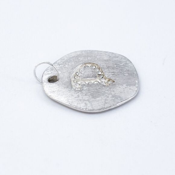 Vintage Sterling Silver 925 Crystal Studded "Delightful" Pendant - Picture 3 of 7